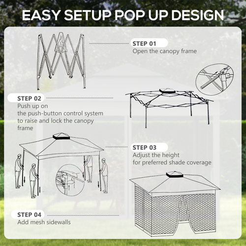 Outsunny Garden Folding Tent Heavy Duty Pop Up Gazebo for Party Dark Grey - Cheap Tent