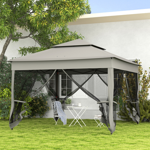 Outsunny Garden Folding Tent Heavy Duty Pop Up Gazebo for Party Dark Grey - Cheap Tent