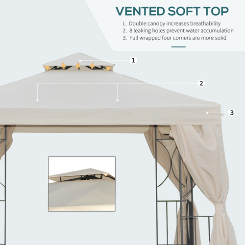 3 x 3m Garden Metal Gazebo Sun Shade Shelter Outdoor Party Tent Outsunny - Cheap Tent