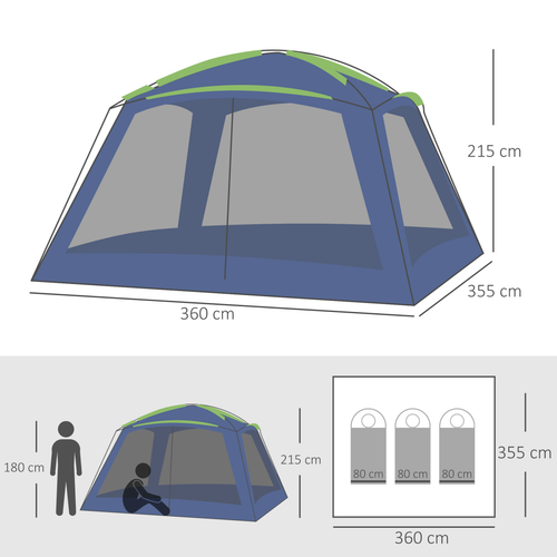 Camping Tent Sun Shelter Shade Garden Outdoor Dark Green Outsunny - Cheap Tent