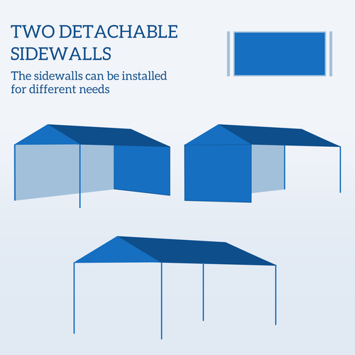 Outsunny 4x3m Garden Heavy Duty Gazebo Marquee Party Tent-Blue - Cheap Tent