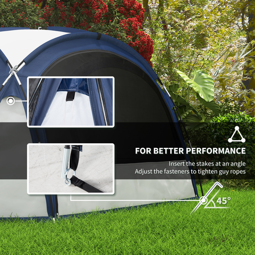 Dome Tent for 6-8 Person Camping Tent w/ Zipped Mesh Doors Lamp Hook Outsunny - Cheap Tent