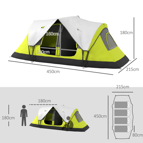 Outsunny 2 Room Camping Tent with Waterproof Rainfly & Screen Panels - Cheap Tent