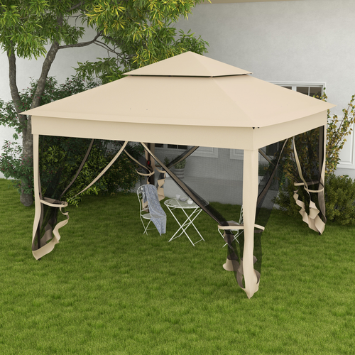 Outsunny Garden Folding Tent Heavy Duty Pop Up Gazebo for Party Cream - Cheap Tent