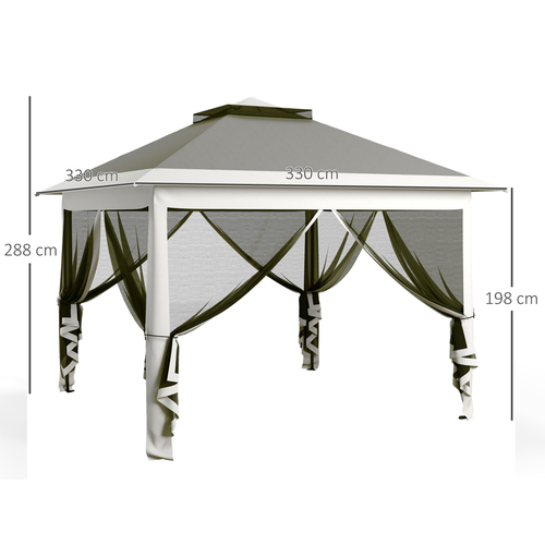 Outsunny Pop Up Gazebo Height Adjustable Canopy Tent w/ Carrying Bag, Dark Grey - Cheap Tent