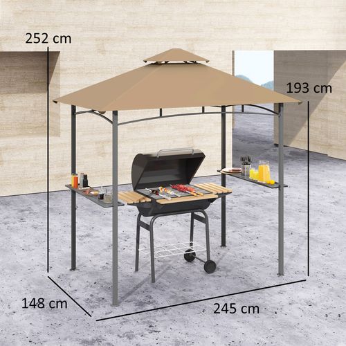 Outsunny Outdoor Double-tier BBQ Gazebo Shelter Grill Canopy Barbecue Tent - Cheap Tent