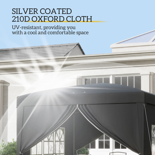3mx3m Pop Up Gazebo Party Tent Canopy Marquee with Storage Bag Black - Cheap Tent