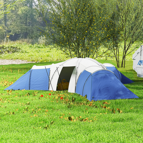 Outsunny Large Tunnel Tent with 3 Bedroom, Living Area and Porch - Cheap Tent
