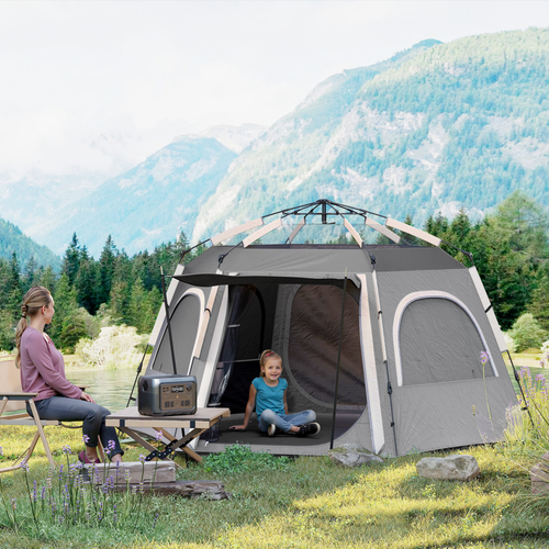Outsunny Instant Camping Tent, 4 Person Easy Setup Dome Tent - Cheap Tent