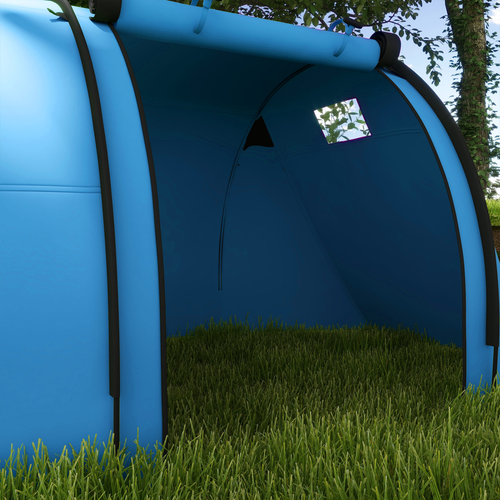 Outsunny 2 Room Camping Family Tent for 3-4 Man, 3000mm Waterproof, Sky Blue - Cheap Tent