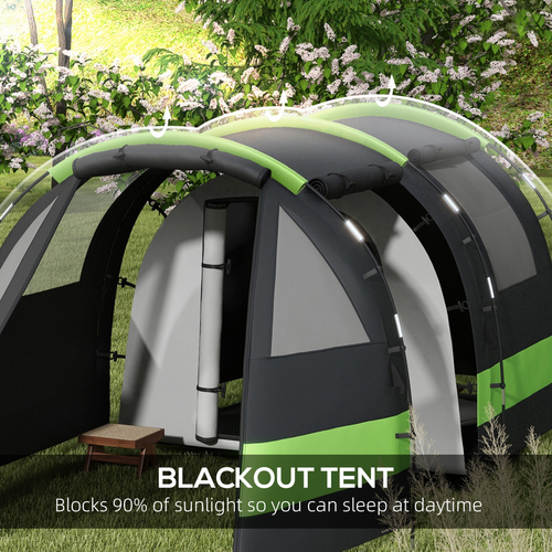 Outsunny Blackout Camping Tent with Bedroom & Living Room for 4-5 Person, Black - Cheap Tent