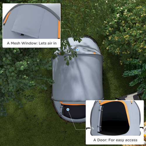 Outsunny Pop up Camping Tent for 2 Man, 2000mm Waterproof with Carry Bag, Grey - Cheap Tent