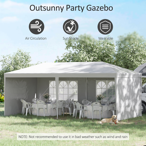 6m x 3m Garden Gazebo Marquee Canopy Party Tent Canopy Patio White - Cheap Tent