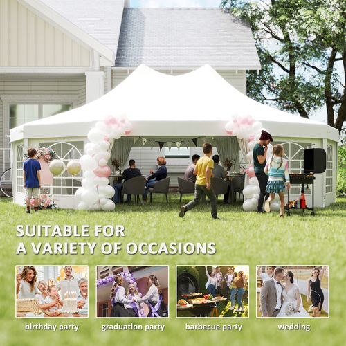 Outsunny 10 Sides Heavy Duty Tent Gazebo Outdoor Party Wedding Event Marquee - Cheap Tent