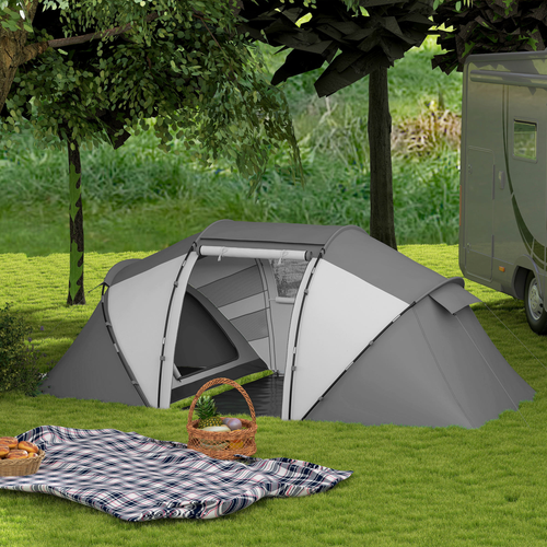 Outsunny 4-6 Persons Camping Tent Dome Family Travel Group Hiking Room Fishing - Cheap Tent