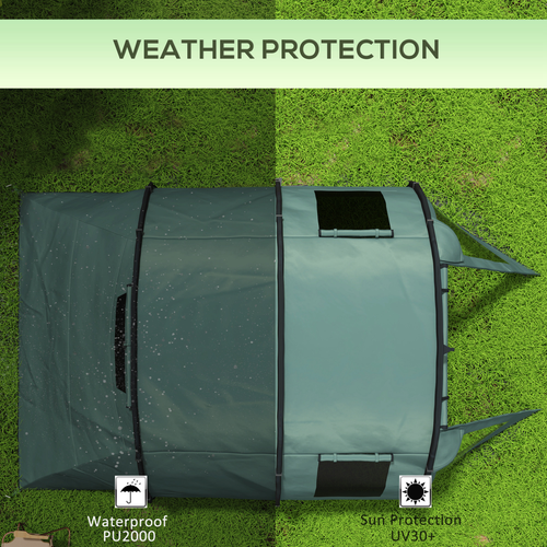 Outsunny 3-4 Persons Tunnel Tent, Two Room Camping Tent w/ Windows, Green - Cheap Tent