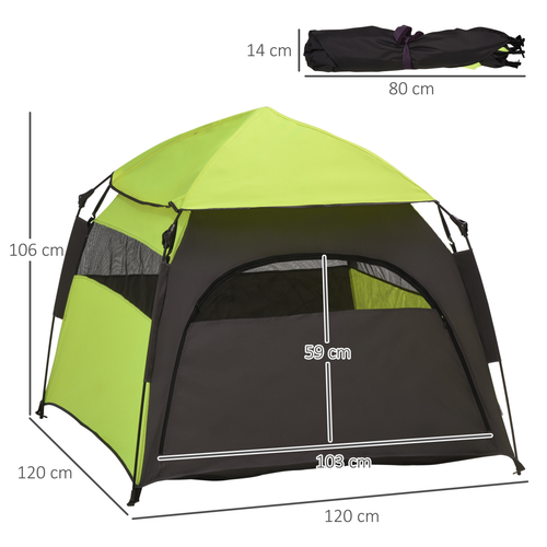 PawHut Foldable Dog Cat Tent with Waterproof Oxford Cloth, Carry Bag, Green - Cheap Tent