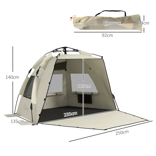 Outsunny Pop Up Beach Tent for 2-3 Person with Carry Bag, UPF15+ - Cheap Tent