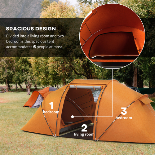 Outsunny 4-6 Persons Camping Tent Dome Family Travel Group Hiking Room Fishing - Cheap Tent