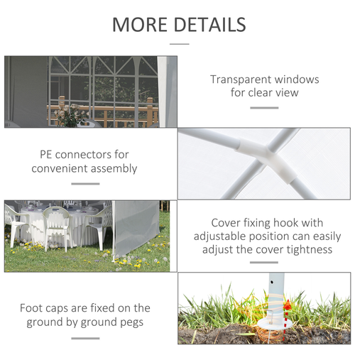 6m x 3m Garden Gazebo Marquee Canopy Party Tent Canopy Patio White - Cheap Tent