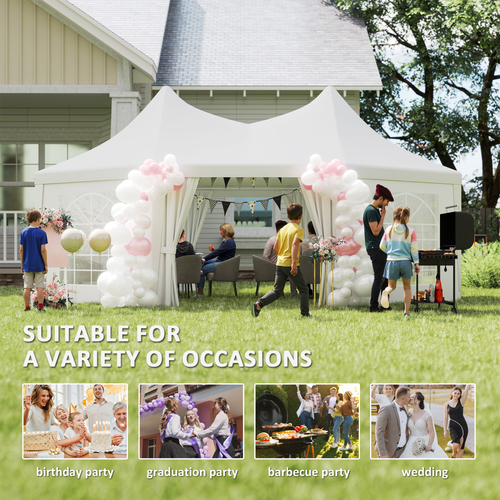 Outsunny 6.8 x 5m Garden Octagonal Gazebo Party Wedding Tent Heavy Duty Marquee - Cheap Tent