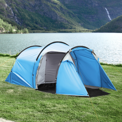 3 Man Camping Tent w/ 2 Rooms Porch Vents Rainfly Weather-Resistant Outsunny - Cheap Tent