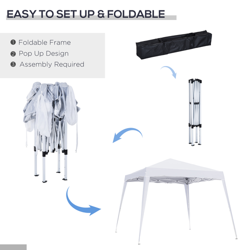 Outsunny Pop-Up Tent, 3Lx3Wx2.4H m-White - Cheap Tent