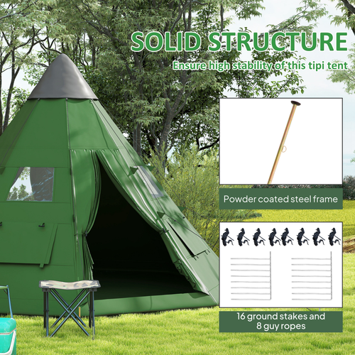 Outsunny 6-7 Person Large Family Party Camping Tent W/ Carrying Bag - Cheap Tent