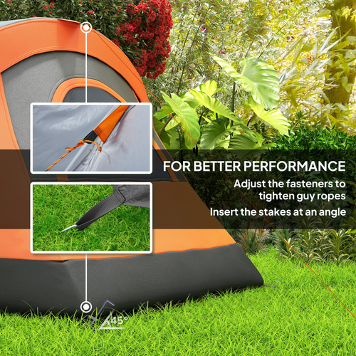 Outsunny 5-6 Man Camping Tent with Bag, Fibreglass and Steel Frame - Cheap Tent