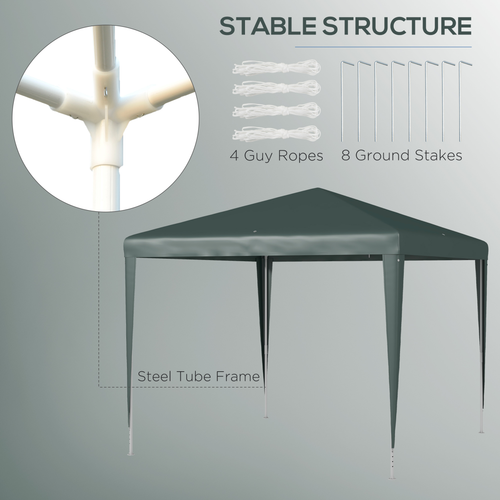 Outsunny Garden Gazebo Marquee Party Tent Wedding Canopy Patio Green 2.7 x 2.7m - Cheap Tent
