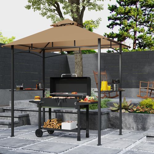 Outsunny Outdoor Double-tier BBQ Gazebo Shelter Grill Canopy Barbecue Tent - Cheap Tent