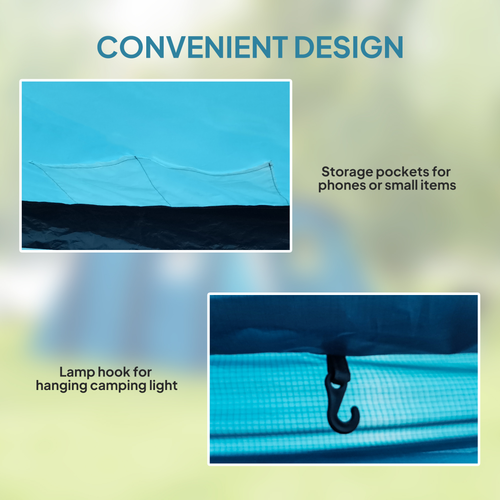 Outsunny Inflatable 3-4 Man Tunnel Tent w/ Air Pump, Living Area - Cheap Tent