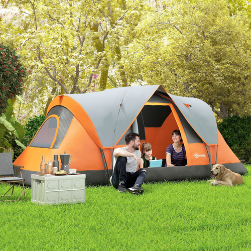Outsunny 5-6 Man Camping Tent with Bag, Fibreglass and Steel Frame - Cheap Tent
