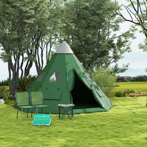 Outsunny 6-7 Person Large Family Party Camping Tent W/ Carrying Bag - Cheap Tent