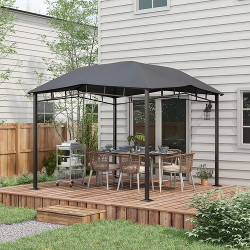 Outsunny 3x3(m) Outdoor Patio Gazebo Pavilion Canopy Tent Steel Frame Grey - Cheap Tent