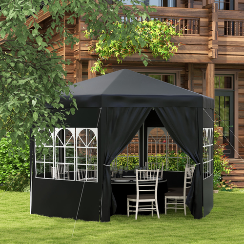 Outsunny 3.9m Outdoor Gazebo Canopy Party Tent with 6 Removable Side Walls - Cheap Tent