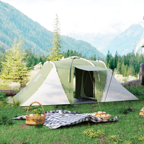 Outsunny 4-6 Man Camping Tent with 2 Bedroom and Living Area - Cheap Tent