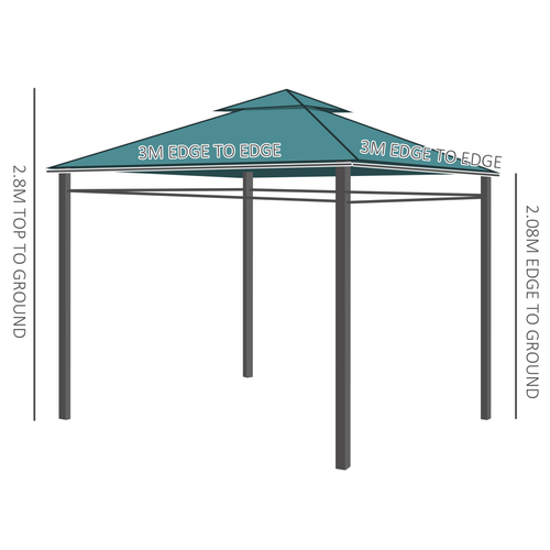 Outsunny 3 x 3m Metal Garden Gazebo Marquee Party Tent Canopy Pavilion Sidewalls - Cheap Tent
