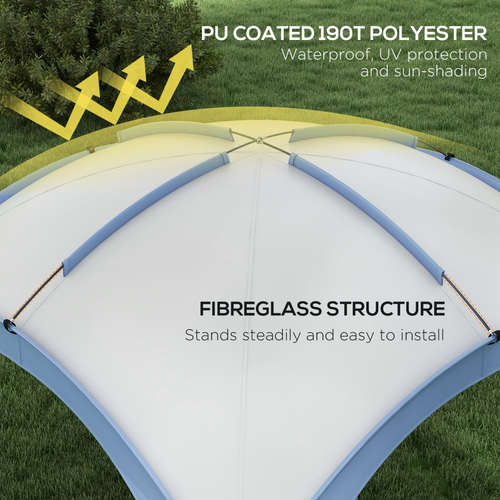 Outsunny Outdoor Gazebo Event Shelter Party Tent for Garden Light Blue - Cheap Tent