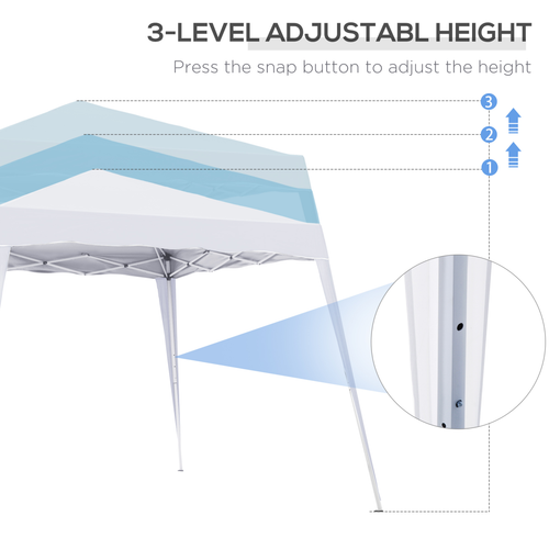 Outsunny Pop-Up Tent, 3Lx3Wx2.4H m-White - Cheap Tent