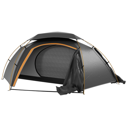 Outsunny Camping Tent Dome Tent with Removable Rainfly for 1-2 Man, Grey - Cheap Tent