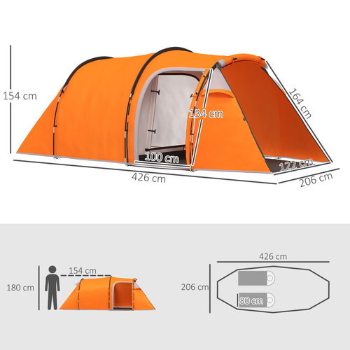 Outsunny 3 Man 2-Room Tent Camping Tent With Living Area Air Vents - Cheap Tent