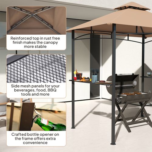 Outsunny Outdoor Double-tier BBQ Gazebo Shelter Grill Canopy Barbecue Tent - Cheap Tent