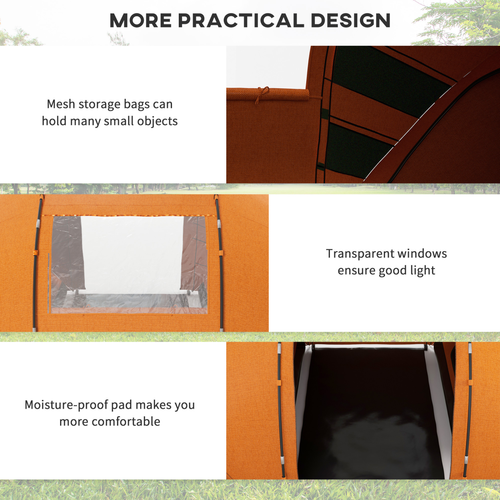 Outsunny 4-6 Persons Camping Tent Dome Family Travel Group Hiking Room Fishing - Cheap Tent