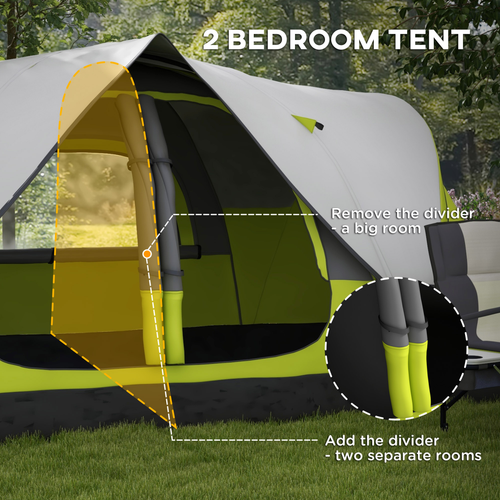 Outsunny 2 Room Camping Tent with Waterproof Rainfly & Screen Panels - Cheap Tent