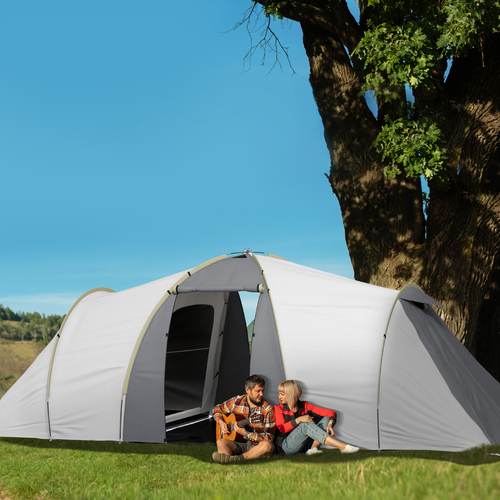 Outsunny 4-6 Person Camping Tent with 2 Bedroom, Living Area and Vestibule - Cheap Tent