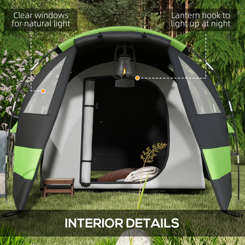 Outsunny Blackout Camping Tent with Bedroom & Living Room for 4-5 Person, Black - Cheap Tent