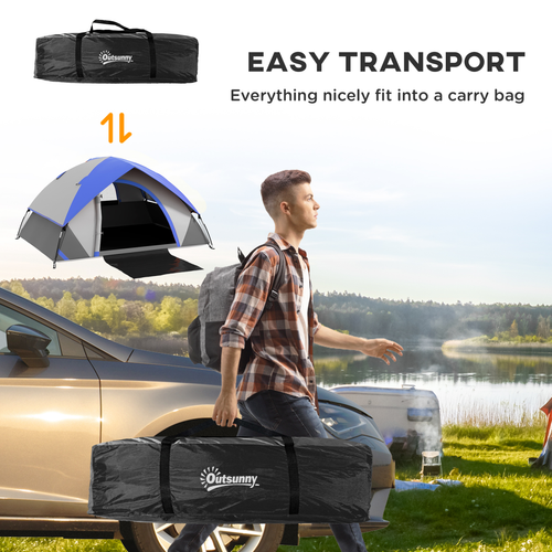 Outsunny 2 Man Camping Tent w/ Sewn-in Groundsheet, 3000mm Waterproof - Cheap Tent