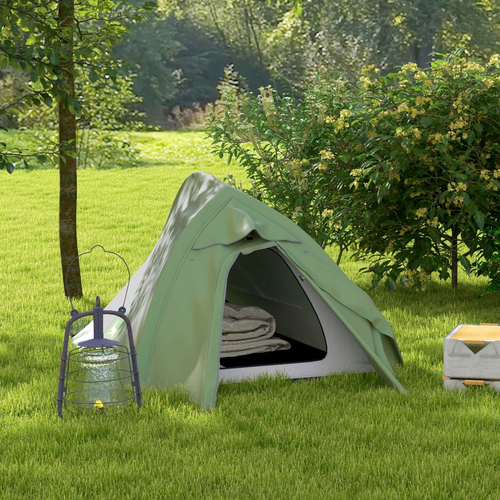 Outsunny Double Layer Camping Tent for 1-2 Man, 2000mm Waterproof, Green - Cheap Tent