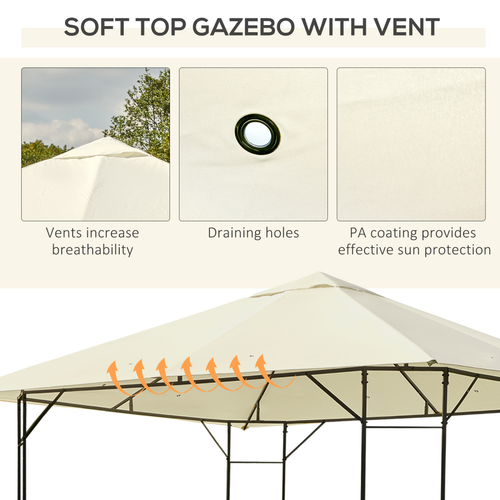 Outdoor Gazebo for Garden Party Tent, Wedding Canopy Pavilion Cream-white - Cheap Tent